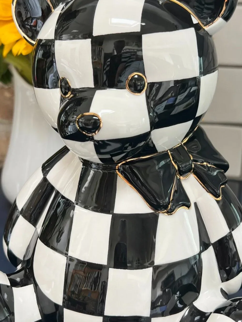 MacKenzie-Childs Courtly Check Bear Bank